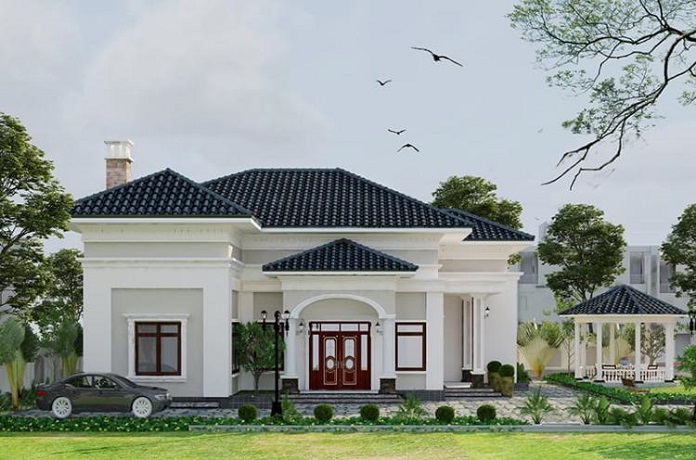 
Mẫu nhà vườn cấp 4 tân cổ điển đẹp
