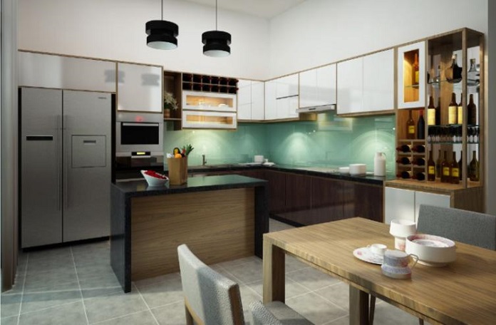 
Mẫu thiết kế phòng bếp đẹp cho nhà ống 3m, 4m
