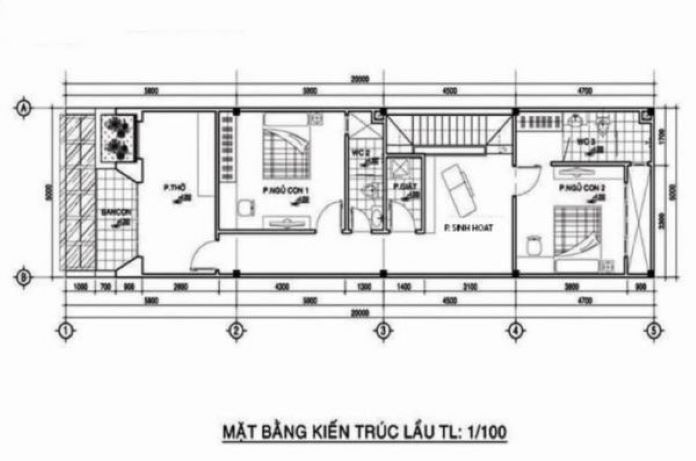 Tầng 2 gồm có phòng thờ, phòng ngủ và phòng sinh hoạt chung