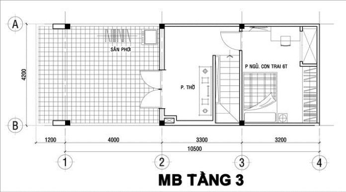 
Không gian mặt bằng tầng 3
