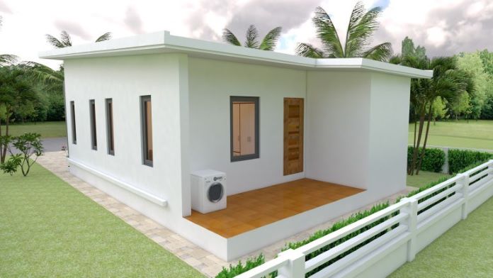 Phối cảnh phía sau của công trình