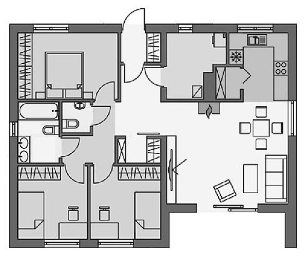 
Bản vẽ nhà cấp 4 mái thái 3 phòng ngủ 9x10
