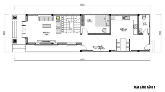 
Mặt bằng tầng 1
