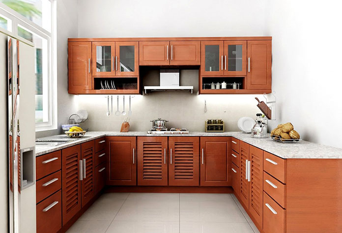 
Mẫu thiết kế phòng bếp nhà cấp 4 bằng gỗ sang trọng
