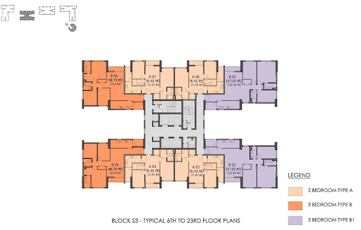 Mặt bằng 1 tòa nhà trong dự án Seasons Avenue