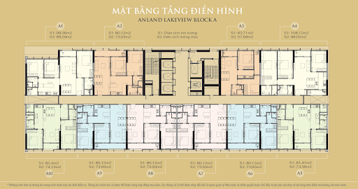
Mặt bằng căn hộ Anland Lake view ở khu A

