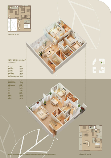 
Mặt bằng căn hộ duplex của Mandarin Garden
