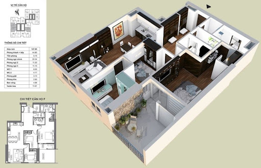 
Mặt bằng căn hộ F
