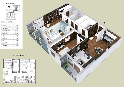 
Mặt bằng căn hộ K
