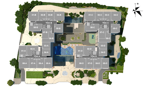 
Mặt bằng phân khu của dự án
