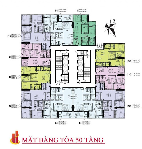 
Mặt bằng tòa 50 tầng
