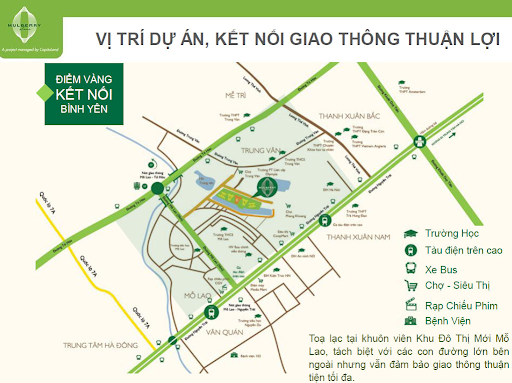 
Mulberry Lane tọa lạc ngay vị trí đắc địa ở khu đô thị mới Mỗ Lao
