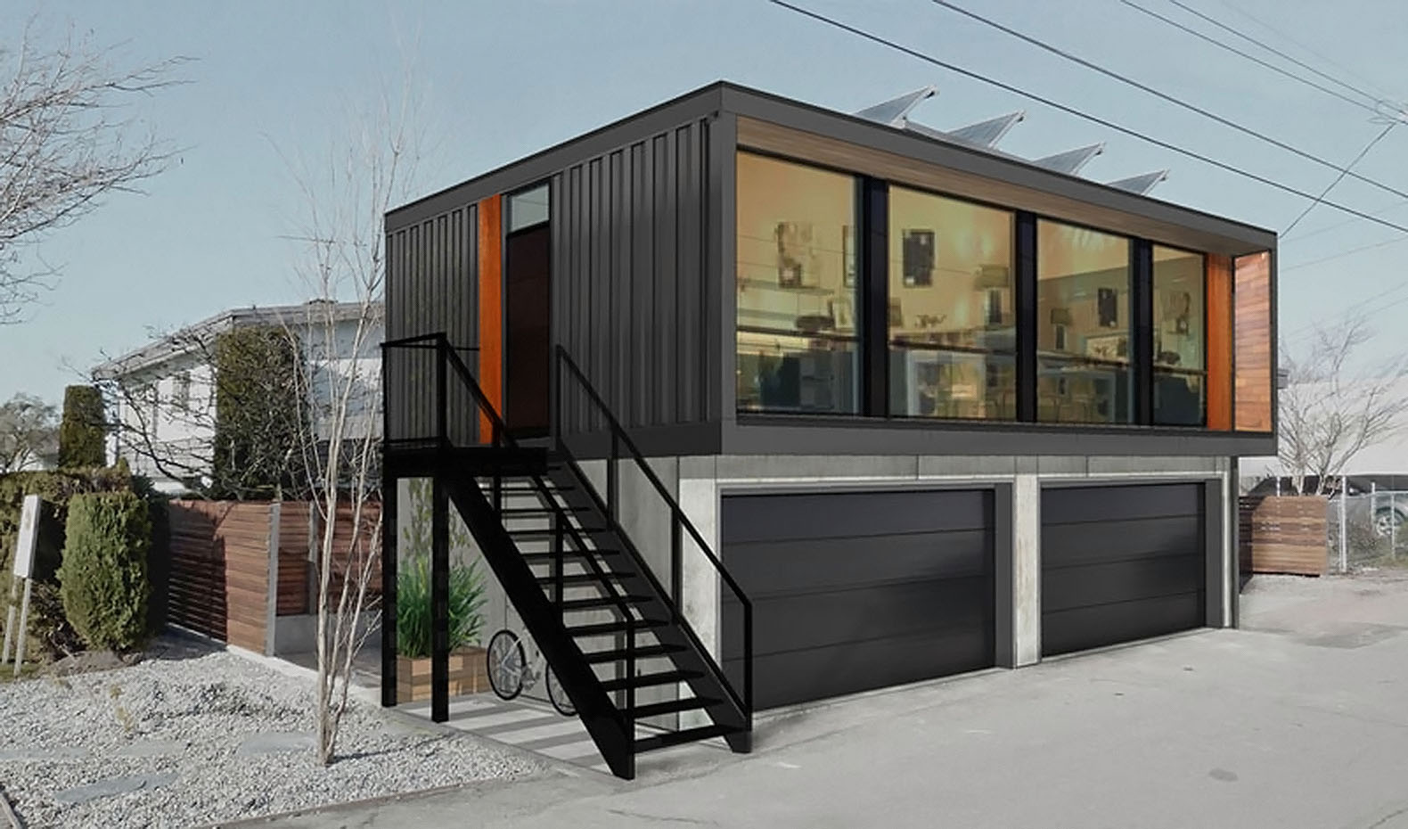 
Màu đen huyền bí của container tăng sự cá tính cho ngôi nhà
