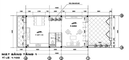 
Mặt bằng tầng 1
