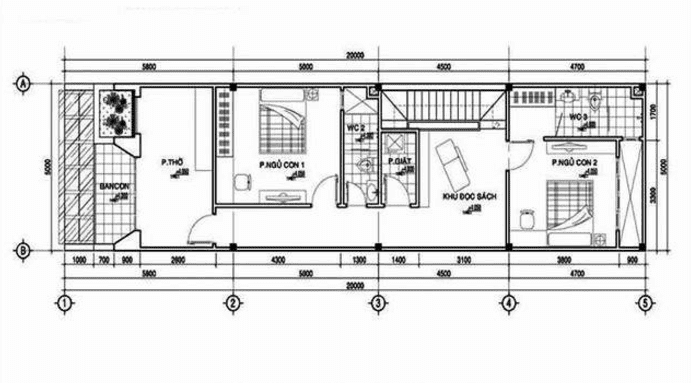 
Mặt bằng tầng 2
