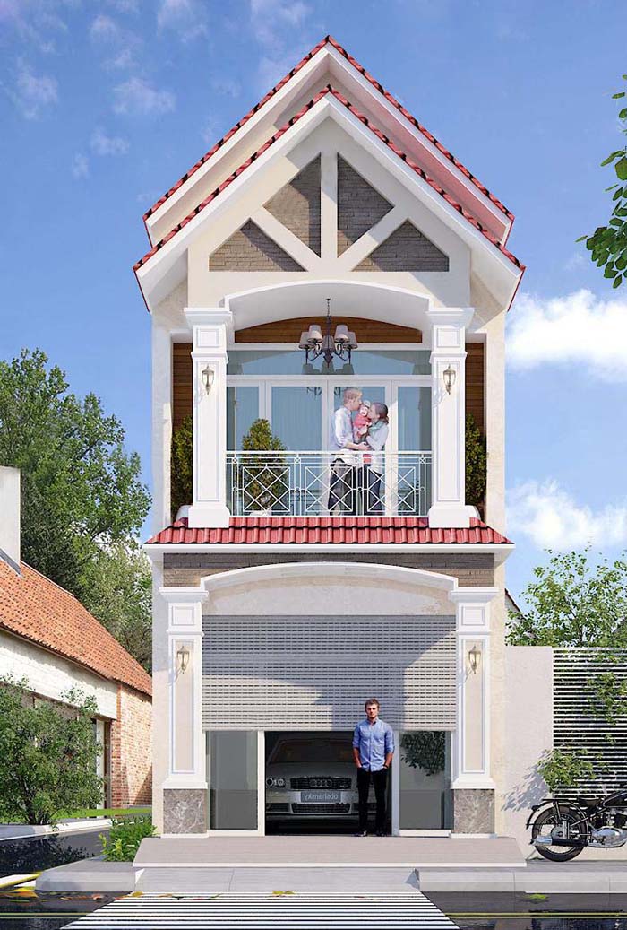 
Mẫu nhà với thiết kế mái Thái giật cấp
