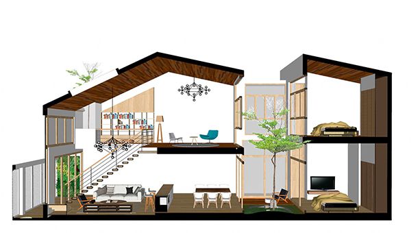 
Mẫu cắt nhà 2 tầng mái Thái
