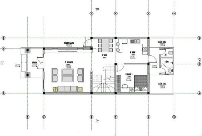 
Mặt bằng tầng 1
