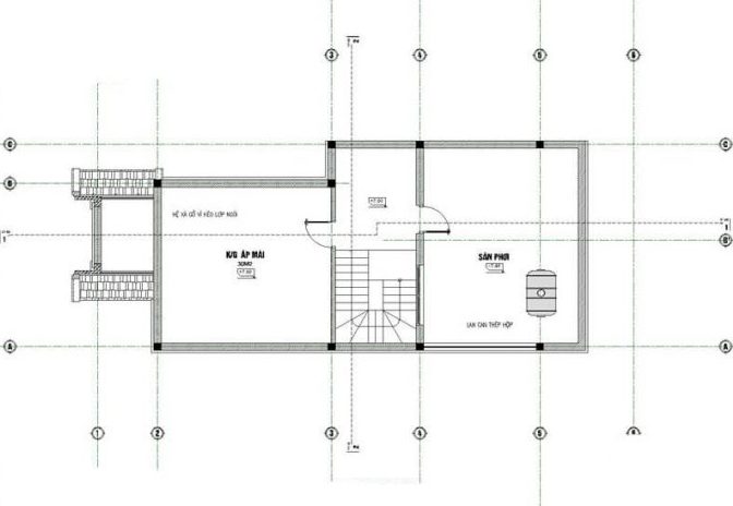 
Mặt bằng tầng áp mái
