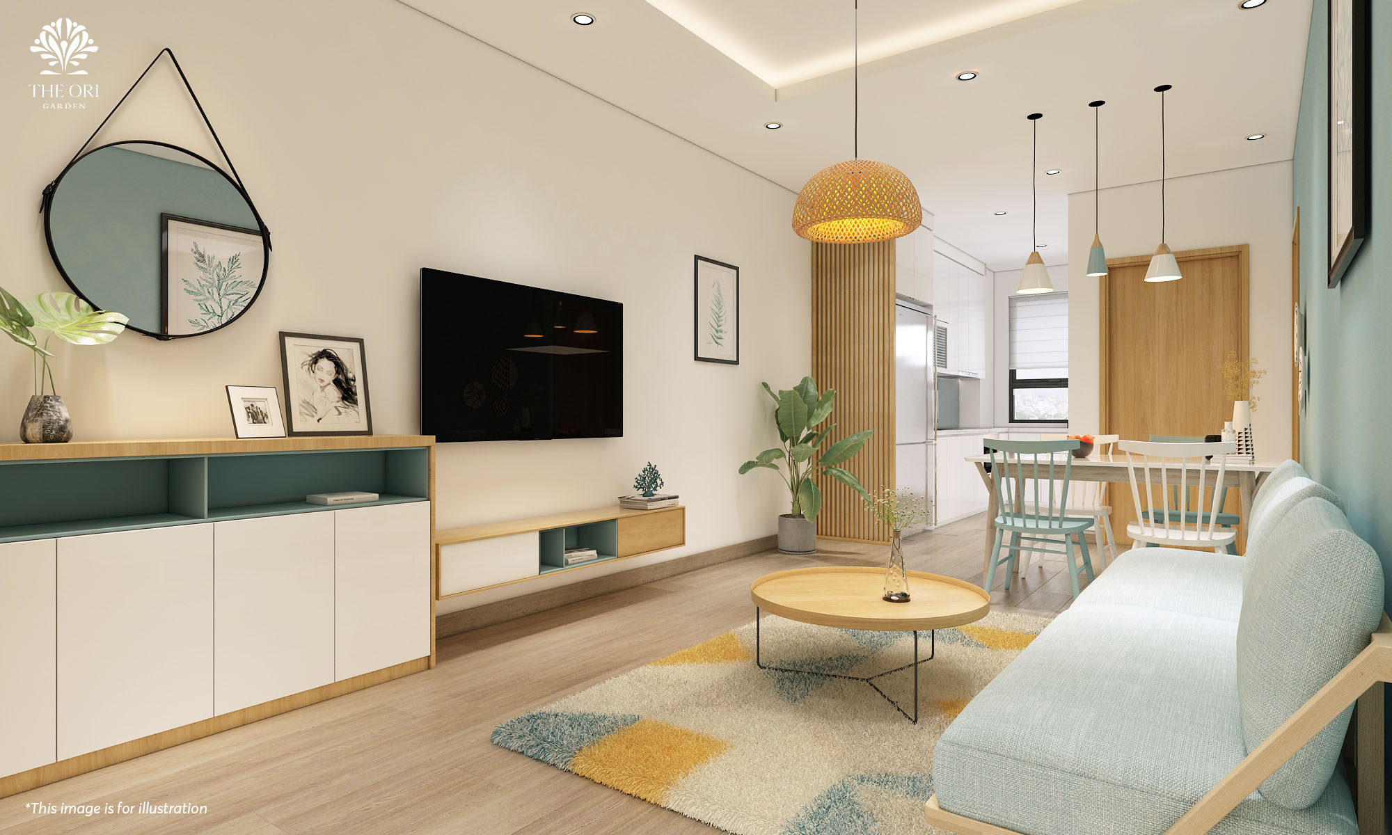 
Nội thất phòng khách căn 2 PN
