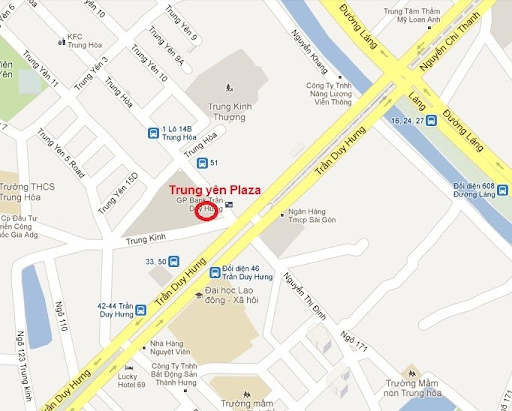 
Vị trí giao thông của dự án Trung Yên Plaza
