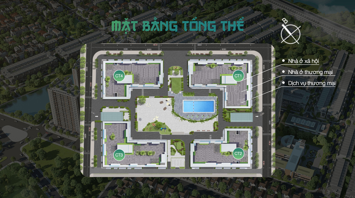 
Mặt bằng tổng thể của dự án The Ori Garden
