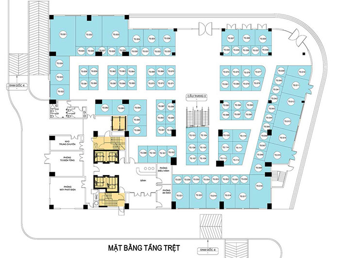 
Sơ đồ mặt bằng tầng trệt dự án 
