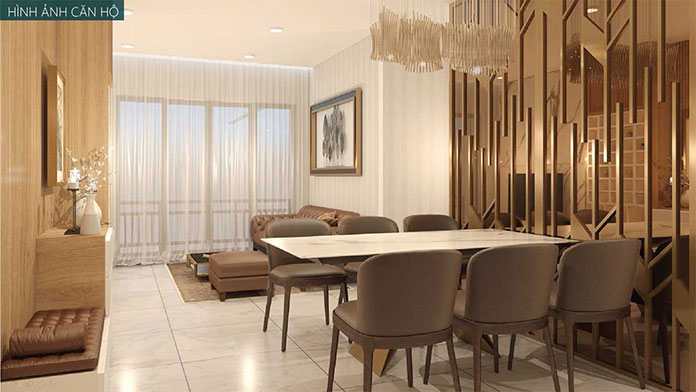 
Khu vực bàn ăn phòng bếp dự án căn hộ Viva Plaza
