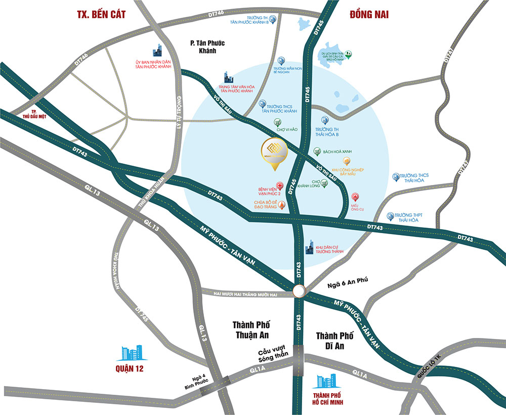 
Vị trí toạ lạc đẹp và nhiều lợi thế của Hoàng Tiến Central
