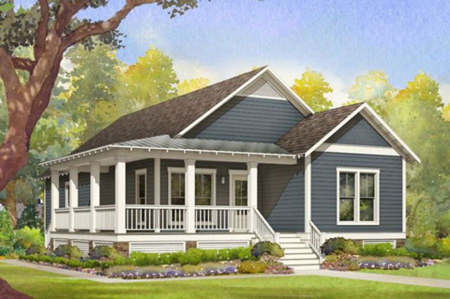 
Hình ảnh phối cảnh đẹp mắt của mẫu nhà tiền chế có gác lửng đẹp
