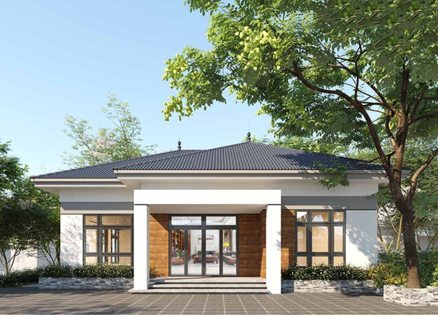 



Tinh tế và nhã nhặn với mẫu nhà vườn mái Nhật màu trắng chủ đạo

