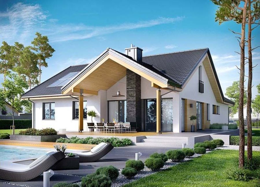



Bể bơi được bố trí trước hiên nhà tạo không gian thoáng đãng và mát mẻ

