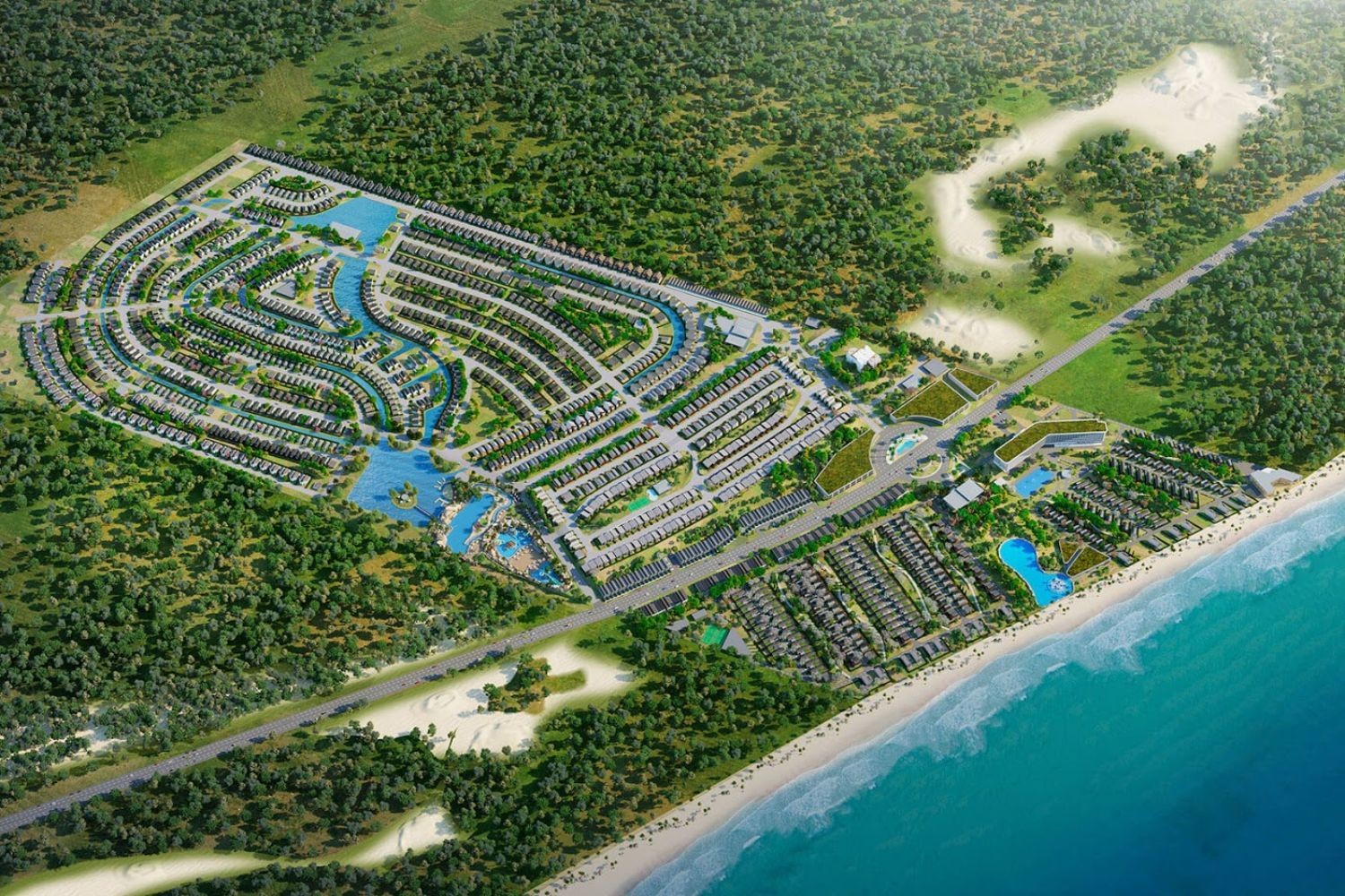Mật độ xây dựng dự án khoảng 20%, phần lớn diện tích còn lại được sử dụng xây dựng công viên, tiện ích, cơ sở hạ tầng