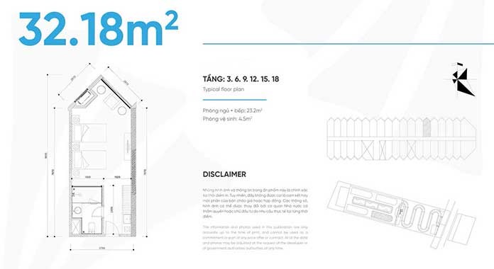 
Thiết kế căn hộ diện tích 32.18m2
