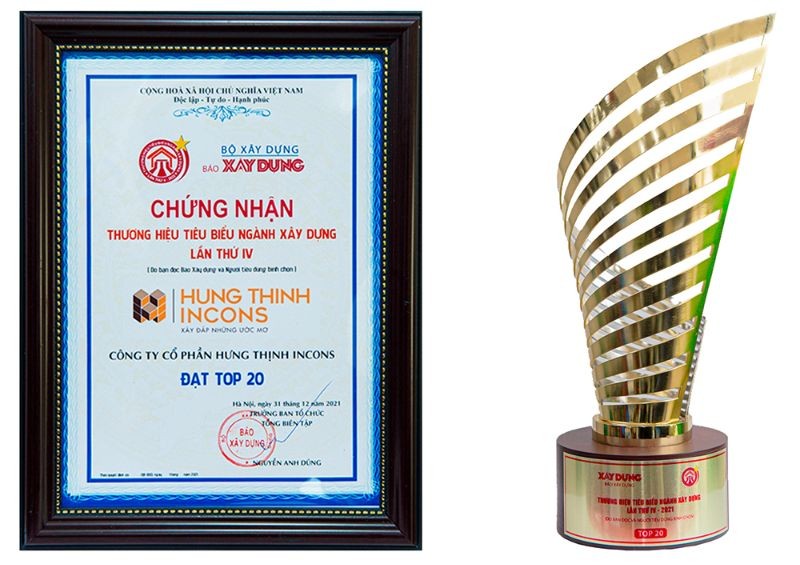 
Hưng Thịnh Incons được nhận Cúp và bằng khen giải thưởng Thương hiệu Xây dựng Quốc gia năm 2021&nbsp;
