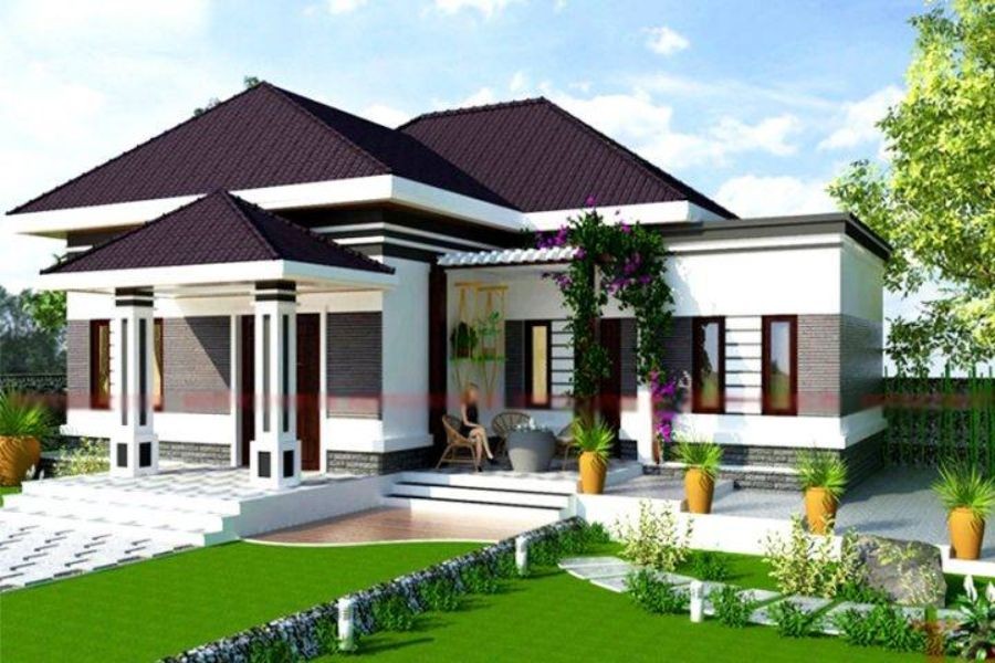 Mẫu nhà vườn 1 tầng kiểu Pháp hiện đại được nhiều gia chủ yêu thích