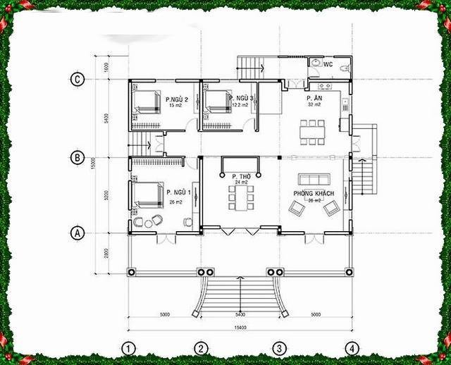 
Bản vẽ biệt thự nhà vườn kiểu pháp