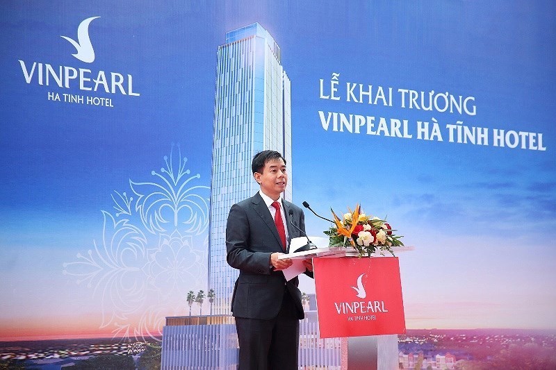 
Ông Quang phát biểu trong lễ khai trương Vinpearl Hà Tĩnh Hotel
