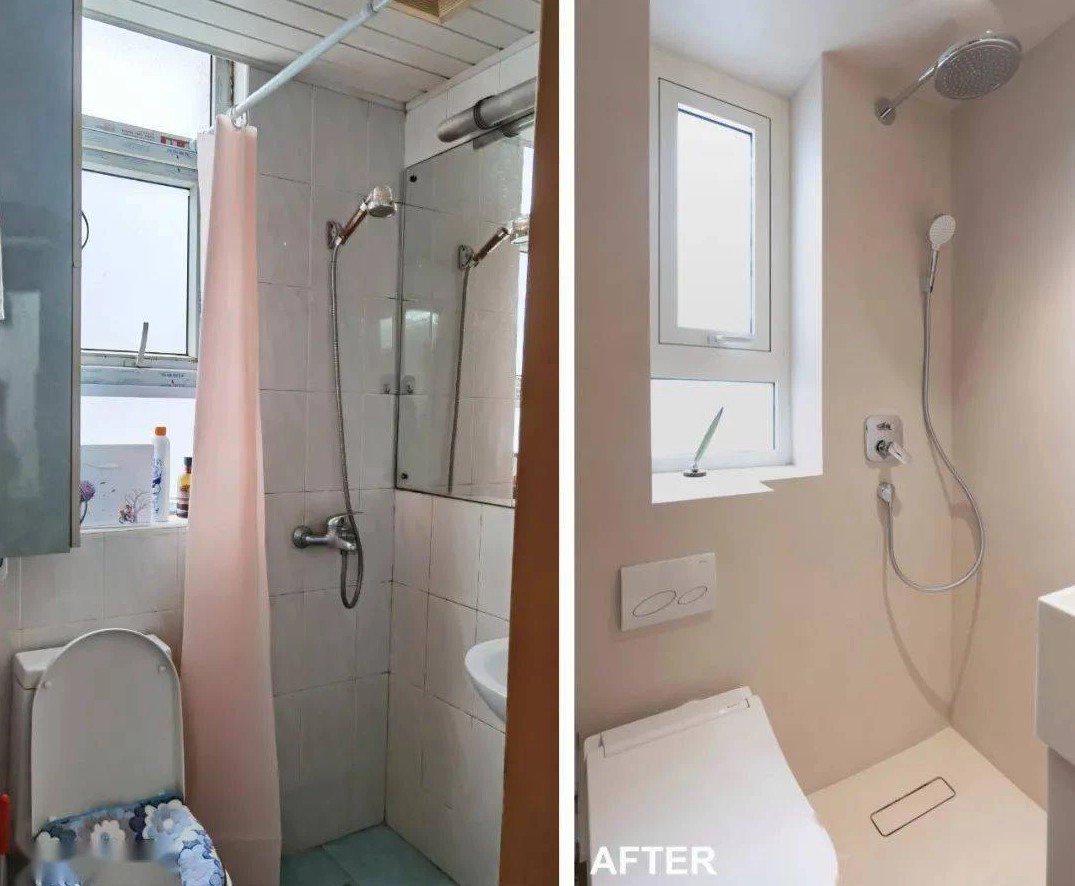 

Nhà tắm của căn nhà trước và sau khi được cải tạo.&nbsp;
