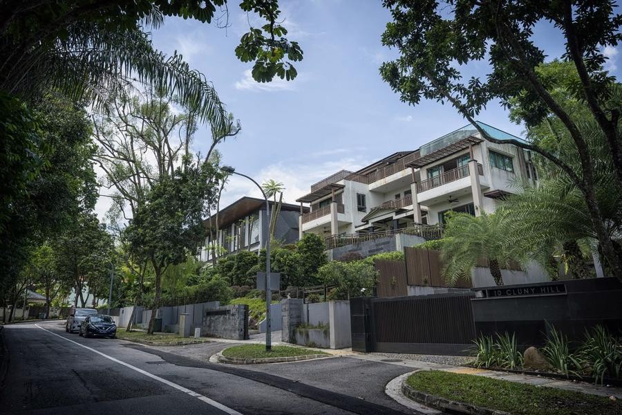 
Những bungalow cao cấp ở khu Cluny Hill của Singapore - Ảnh: Bloomberg
