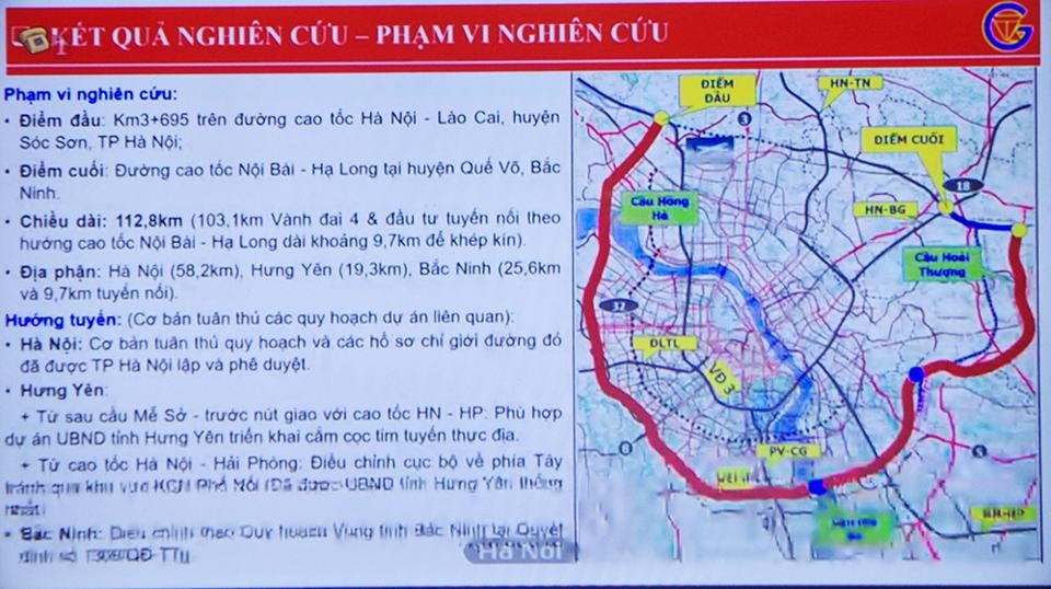 
Dự án Vành đai 4 - Vùng Thủ đô Hà Nội đi qua nhiều tỉnh, thành phố.&nbsp;
