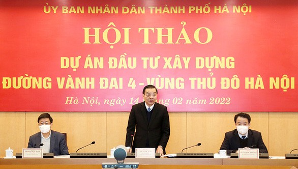 
Chủ tịch UBND TP Hà Nội Chu Ngọc Anh phát biểu tại Hội thảo dự án đầu tư xây dựng đường Vành đai 4 - Vùng Thủ đô
