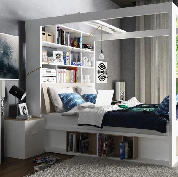 

Giường đa năng giúp tăng thêm không gian lưu trữ
