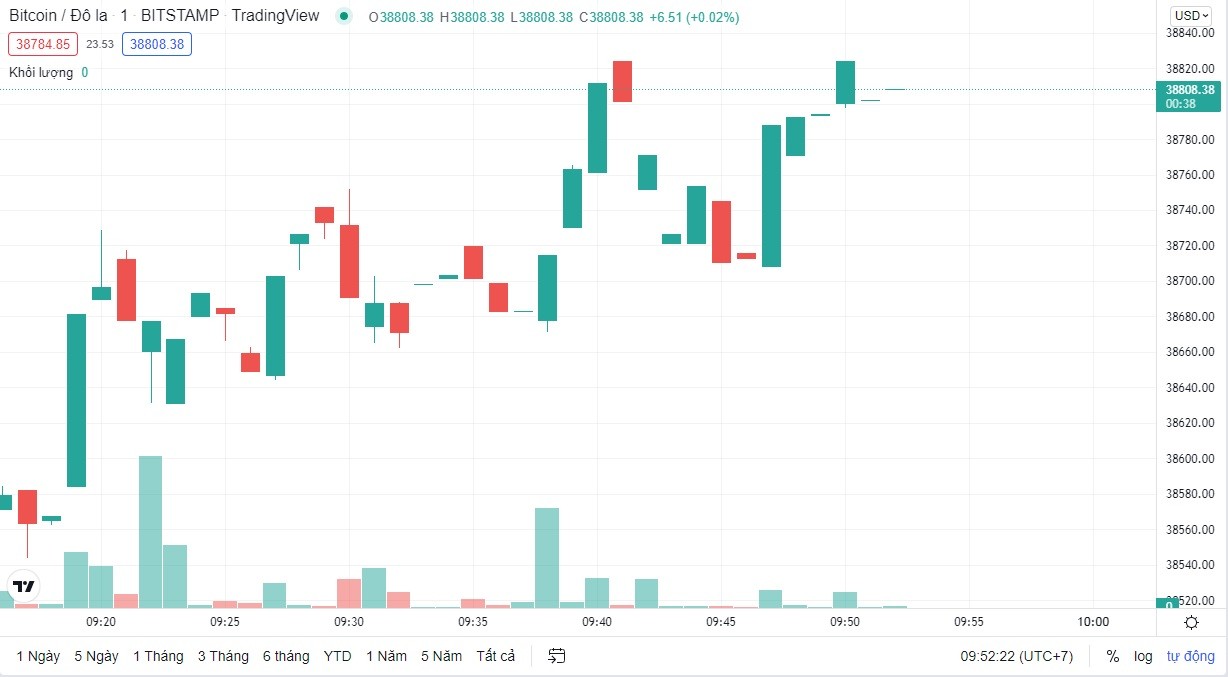 
Giá Bitcoin hôm nay cập nhật lúc 9h50' ngày 25/2. Nguồn: TradingView
