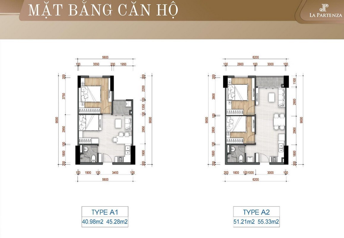 
Mặt bằng căn hộ 1 phòng ngủ
