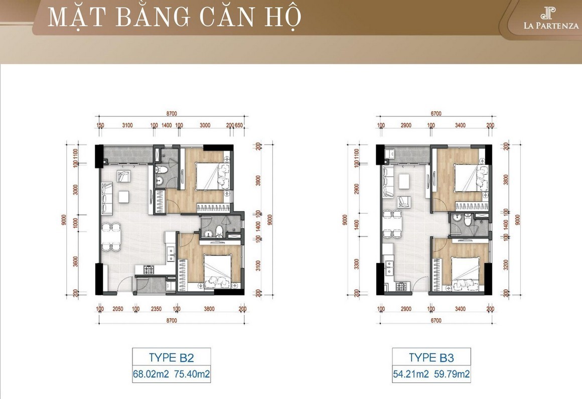 
Mặt bằng căn hộ 2 phòng ngủ + 2 nhà vệ sinh-1
