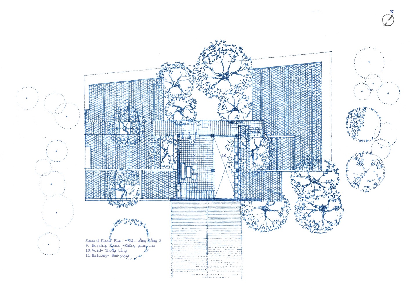 

Thiết kế bản vẽ chi tiết mặt bằng tầng 2 Bình Dương House

