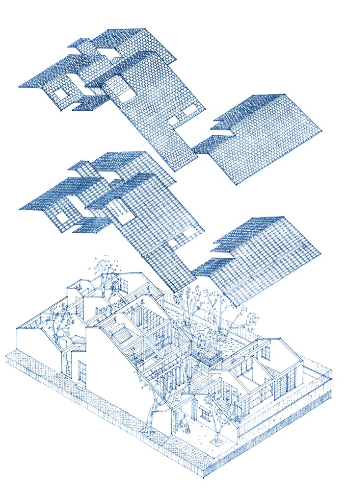 

Thiết kế bản vẽ chi tiết toàn cảnh mái lợp trên tổng thể kết cấu Bình Dương House
