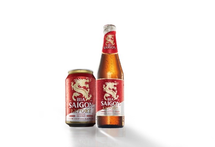 
2 thiết kế dạng lon và chai của bia Sài Gòn Export
