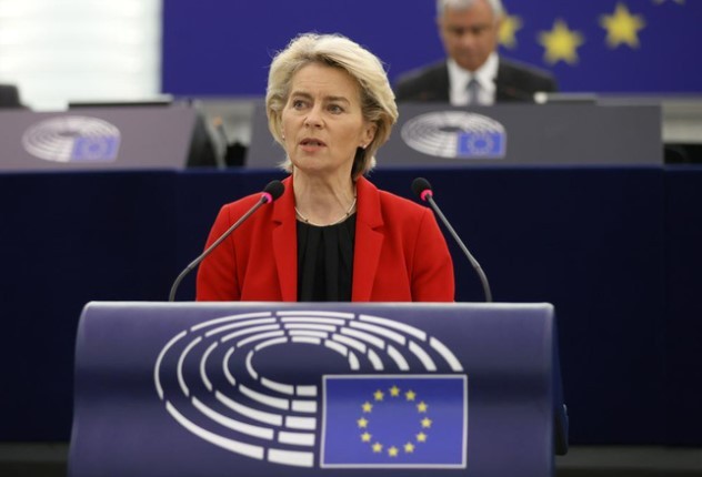 
Chủ tịch ủy ban châu Âu Ursula von der Leyen phát biểu
